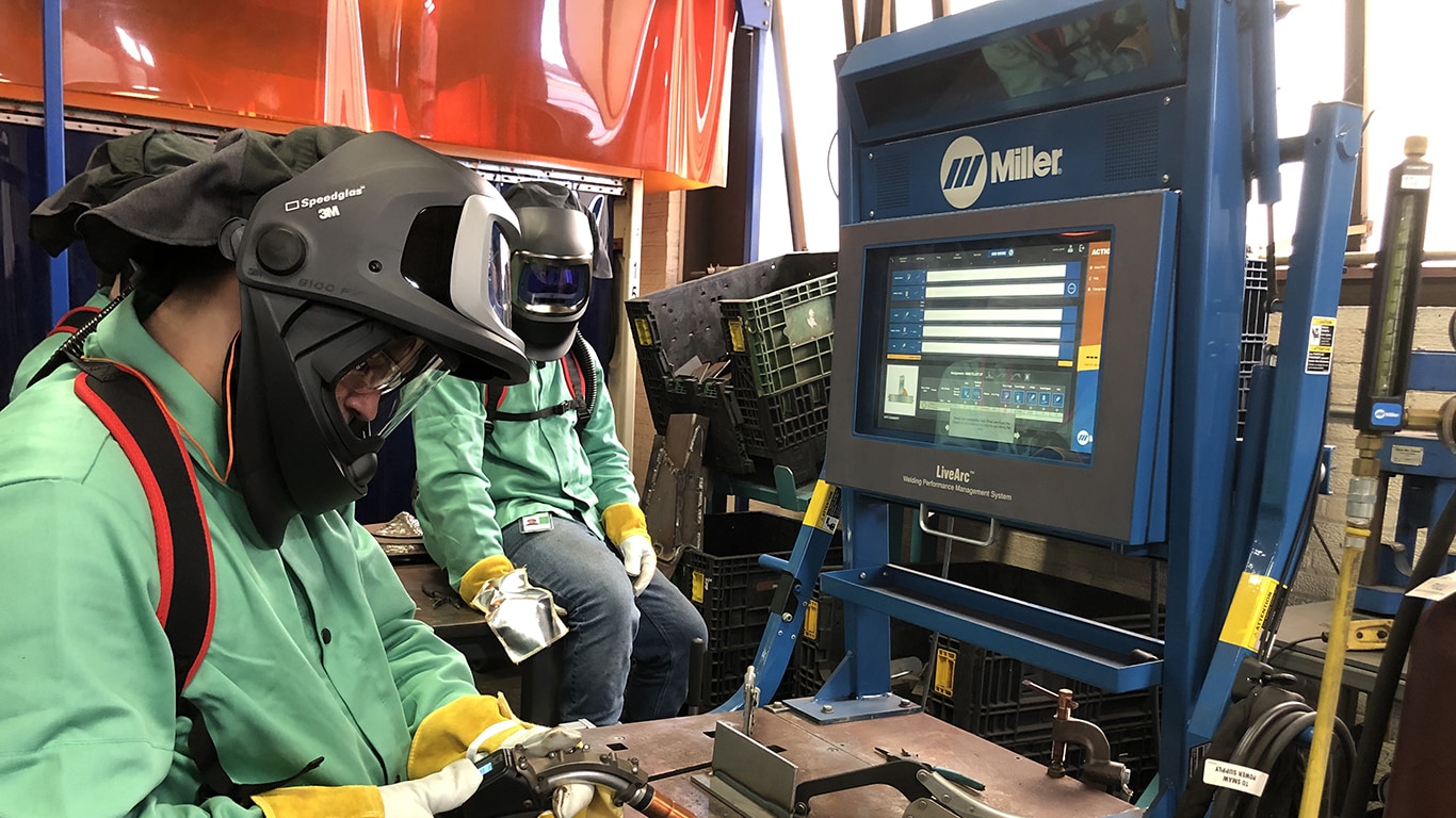 Man using a simulator