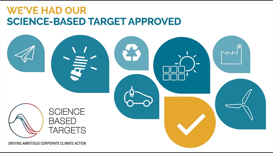 Illustrative graphic that says 'We've had our science-based target approved'.