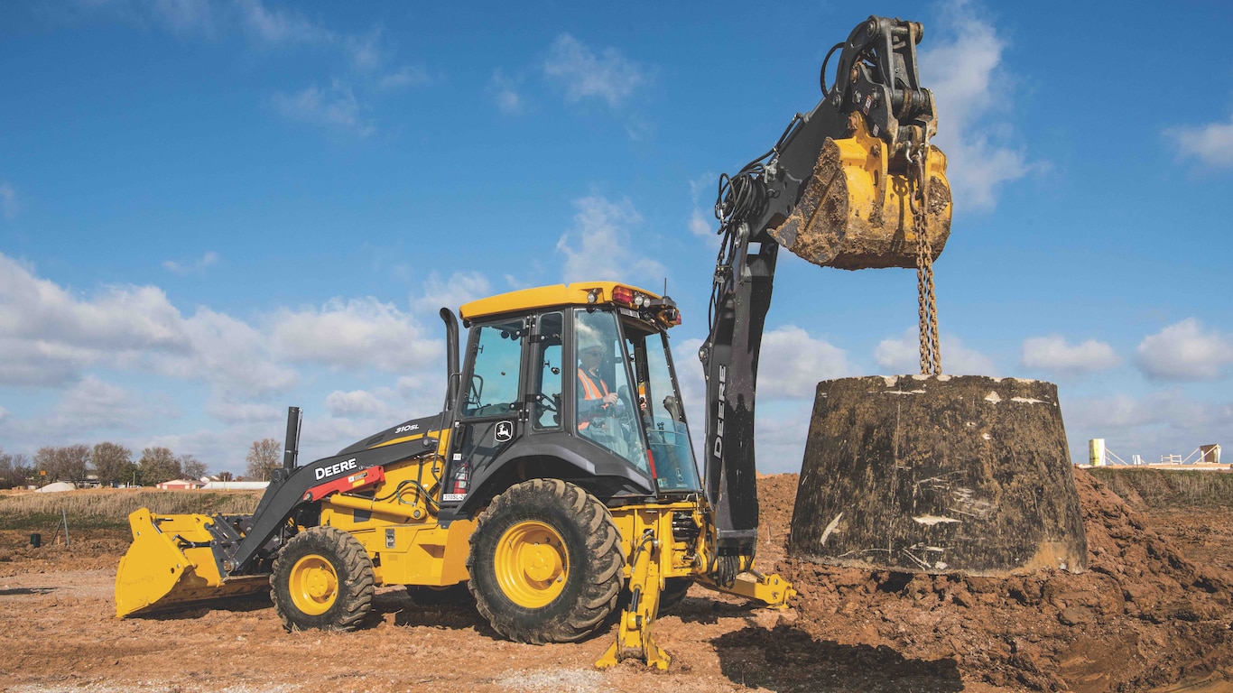 Photo of the L-Series Backhoe in action.