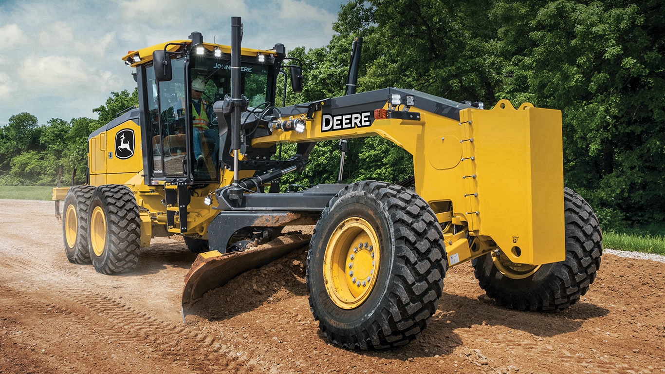 Large image of GP-Series motor grader on a construction jobsite