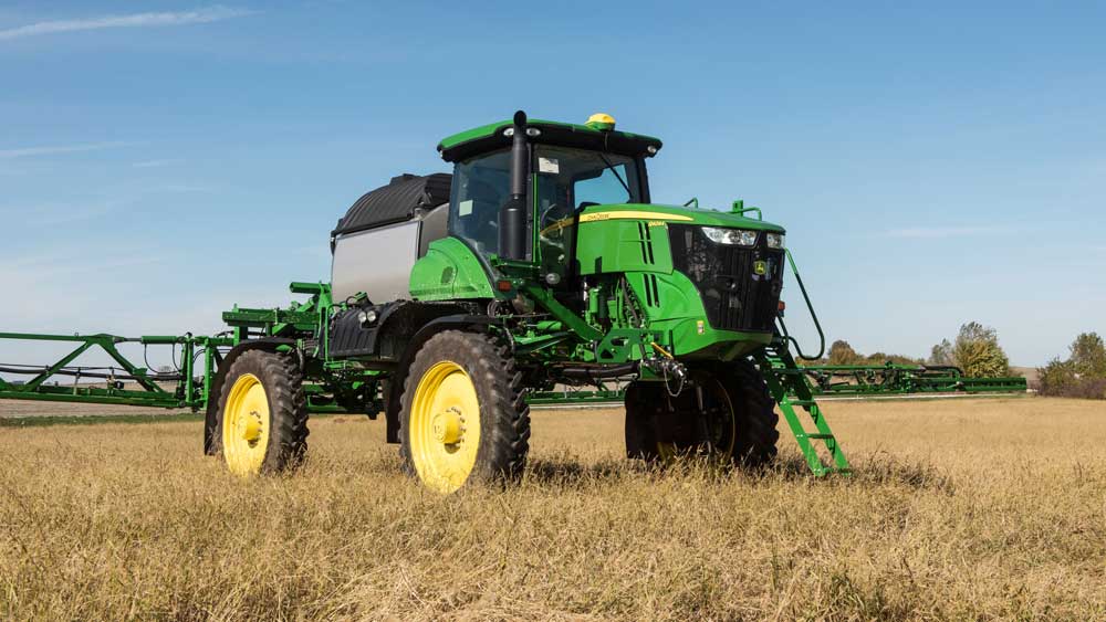 A John Deere sprayer in the field