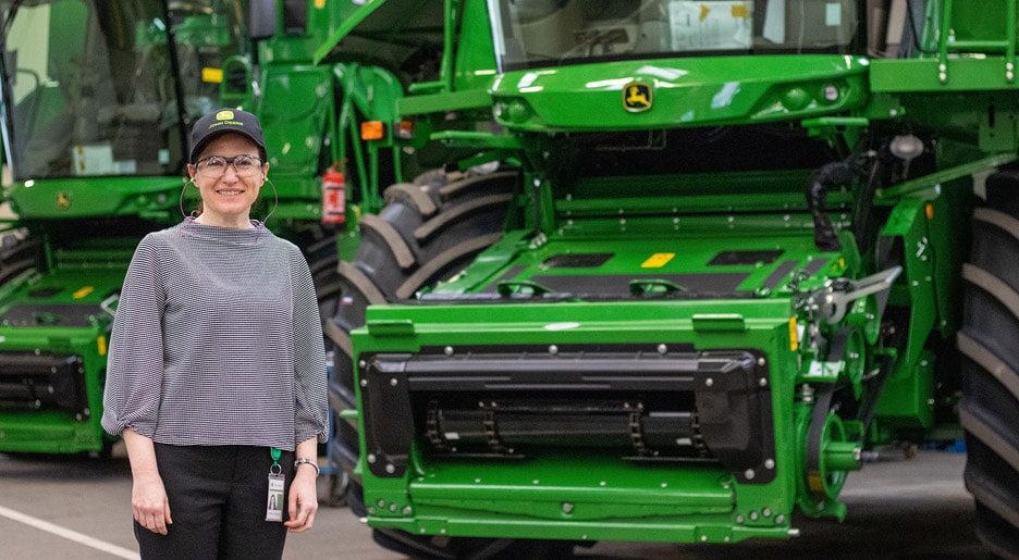 Cornelia Walde standing in the Combine Audit Area in the Germany factory