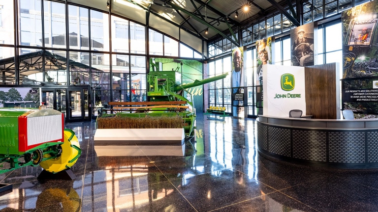 Children looking around the John&nbsp;Deere Pavilion