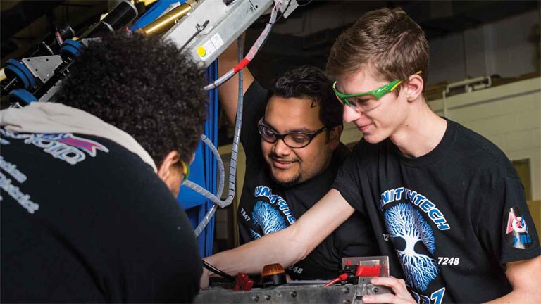 students working together on a project