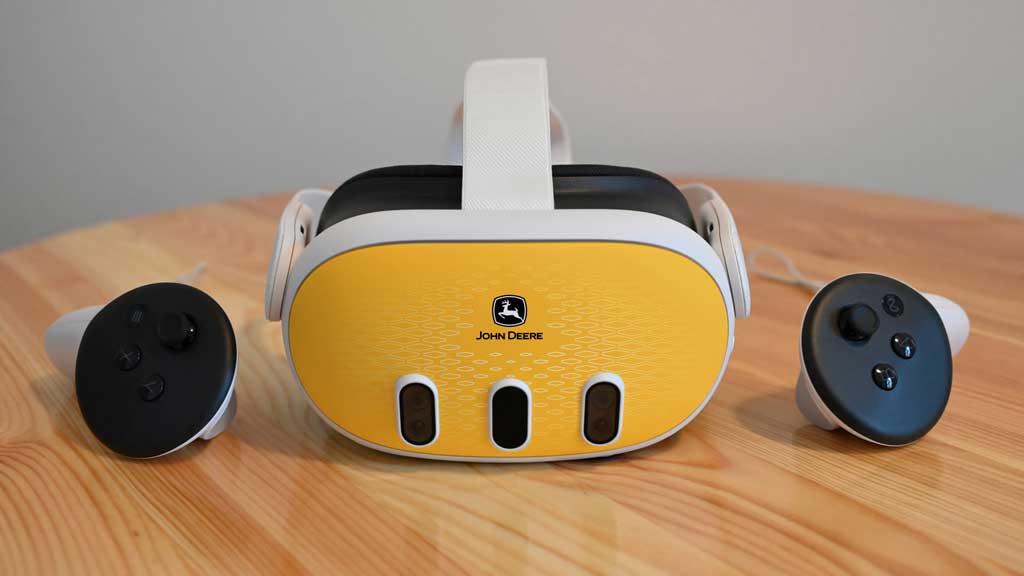 headset and controllers for the new John&nbsp;Deere Construction Extended Reality Training System