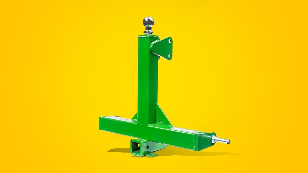 Side View of a Frontier Trailer Mover over a yellow background.