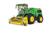 Studio image of a self-propelled forage harvester on a white background.