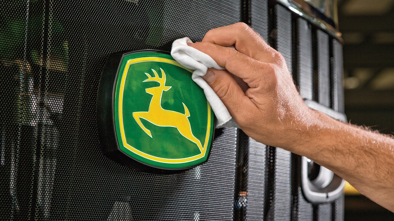 John Deere logo on equipment