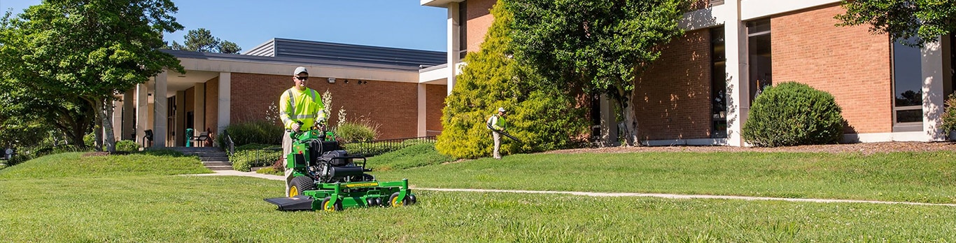 Man mowing a lawn