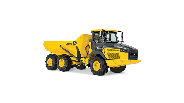 260E Articulated Dump Truck on a white background