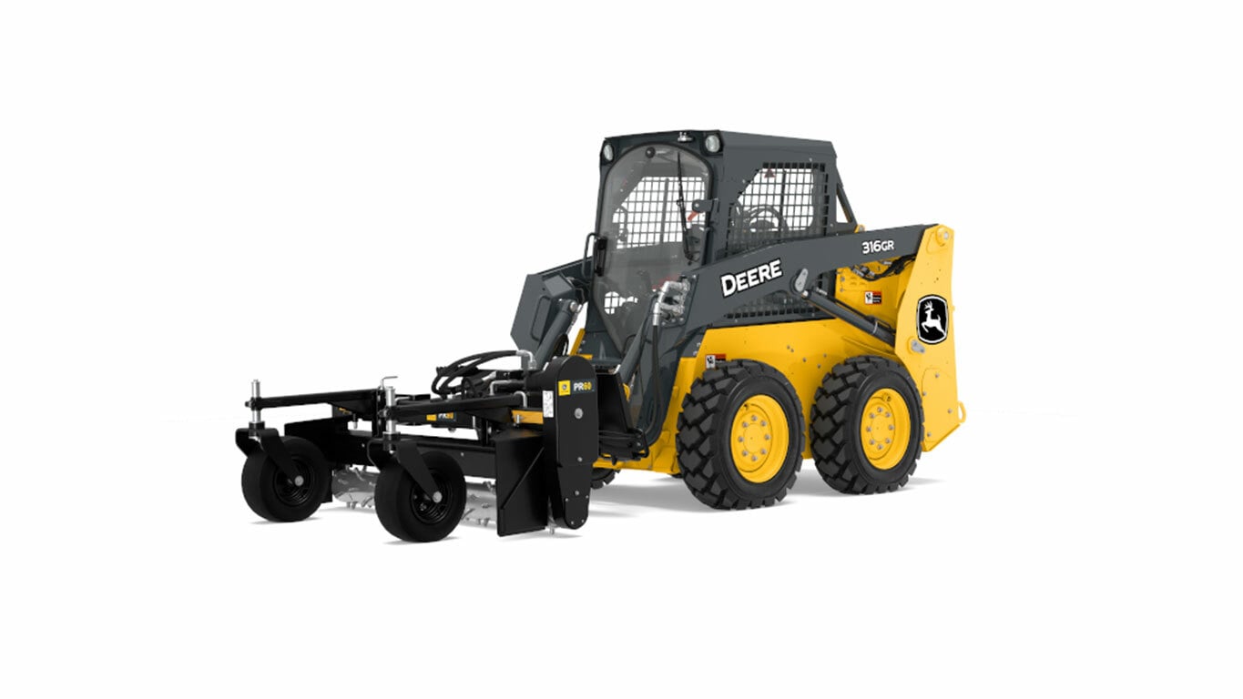 PR60 Power Rake Attachment on a 316GR Skid Steer
