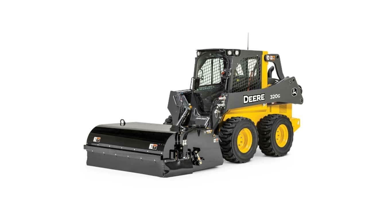 320G Skid Steer with pick up broom attachment
