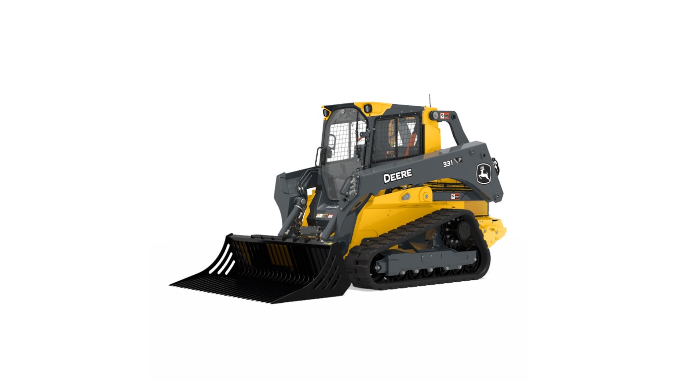R84 Rock Bucket attachment on 331 P-Tier Compact Track Loader