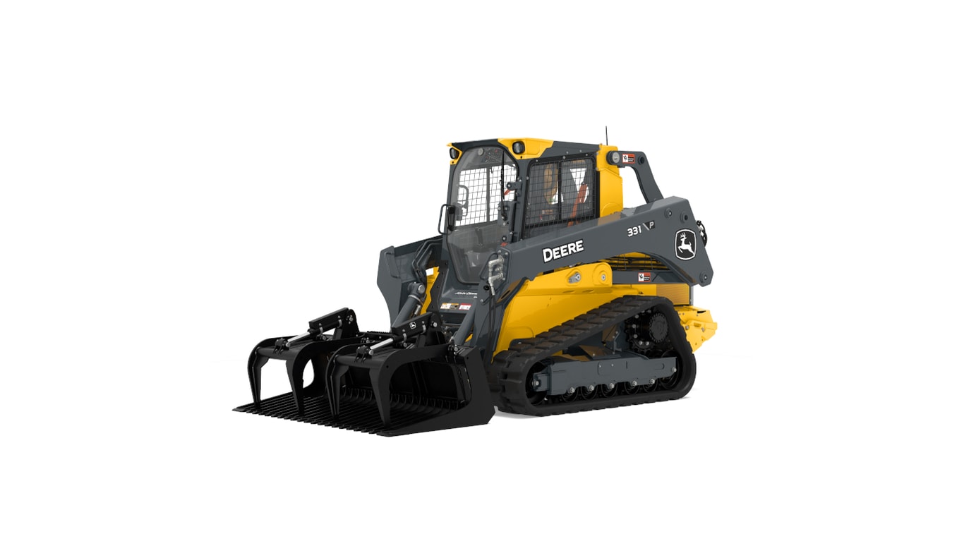 GR78B Rock Grapple attachment on a 331 P-Tier compact track loader