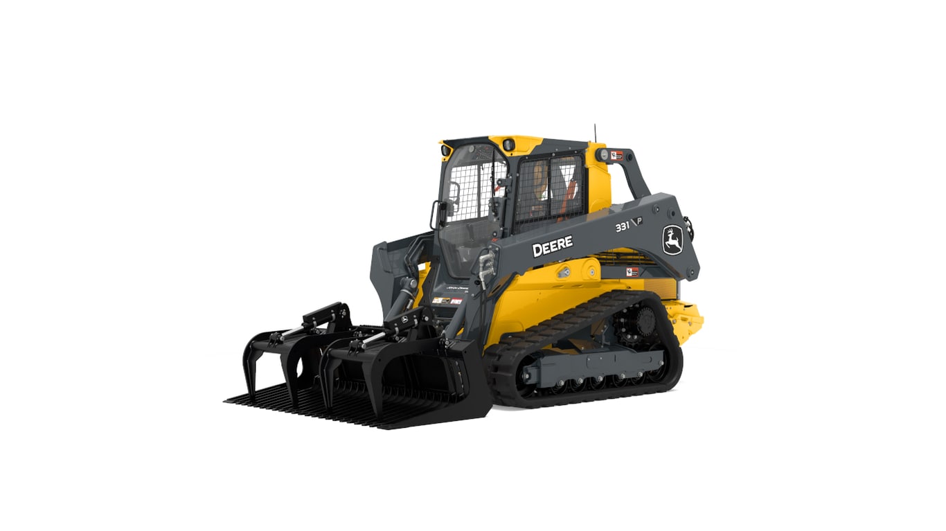 GR84B Rock Grapple attachment on 331 P-Tier Compact Track Loader