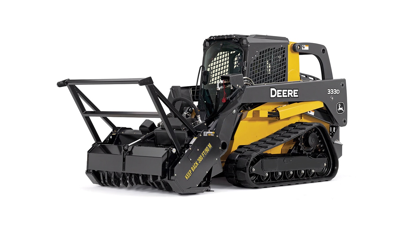 333D Compact Track Loader with mulching head on a white background