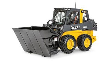 Side discharge bucket on 324G Skid Steer