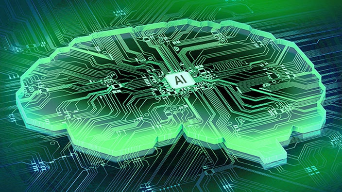 a circuit board shaped like a human brain