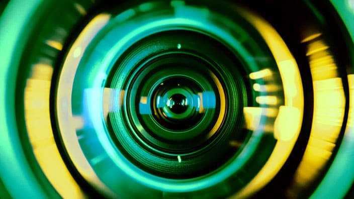 closeup of a camera lense