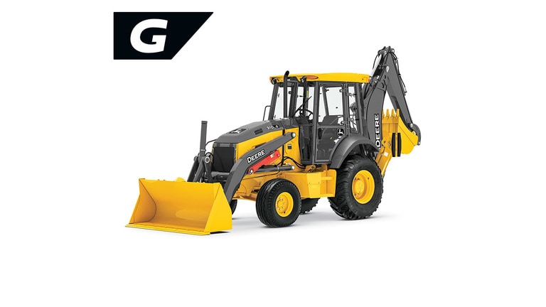 310 G-Tier backhoe on white background