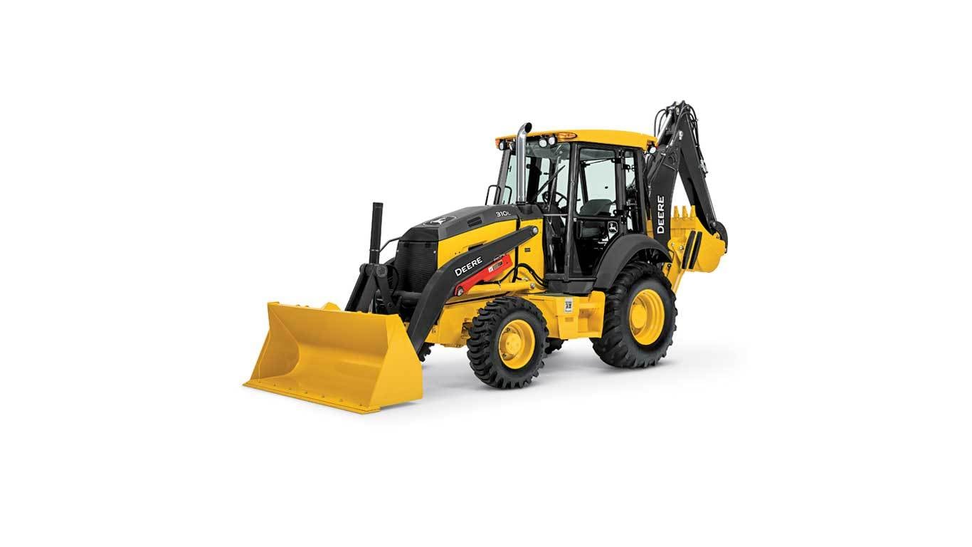 A John Deere backhoe for construction use