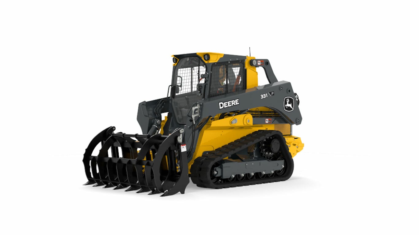 RR78 Root Rake Attachment on 331 P-Tier Compact Track Loader