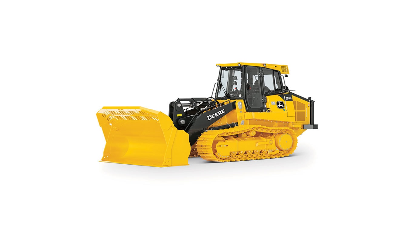 755K Crawler Loader with white background.