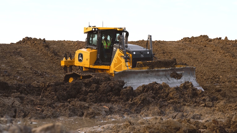 850 X-Tier dozer working on job site moving dirt