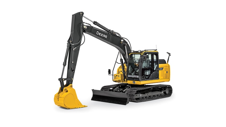 130G excavator on white background