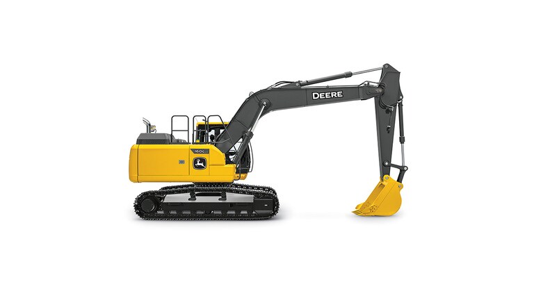 160G LC excavator on white background