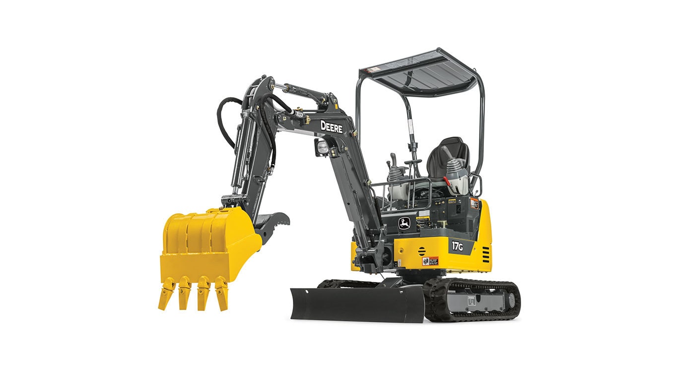 17G Compact Excavator with white background.