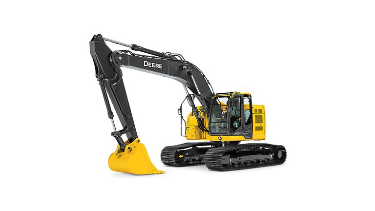 245G LC excavator on white background