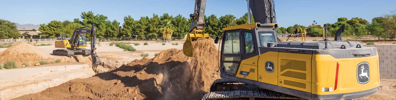 260 P-Tier new generation excavator works on a jobsite