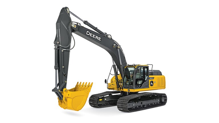 300G LC excavator on white background