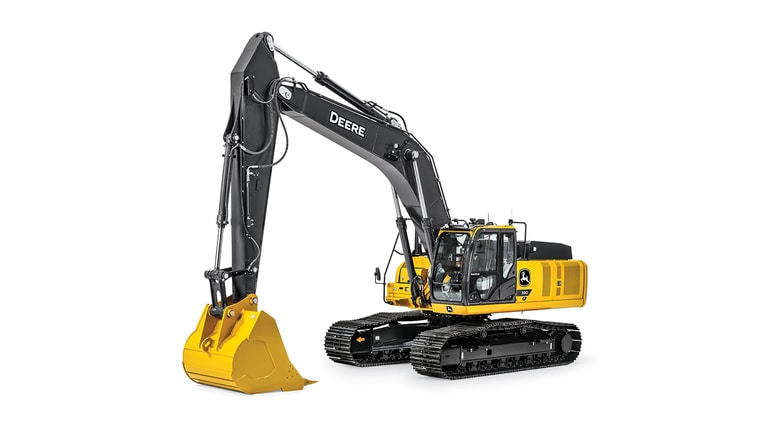 380 P Tier excavator on white background