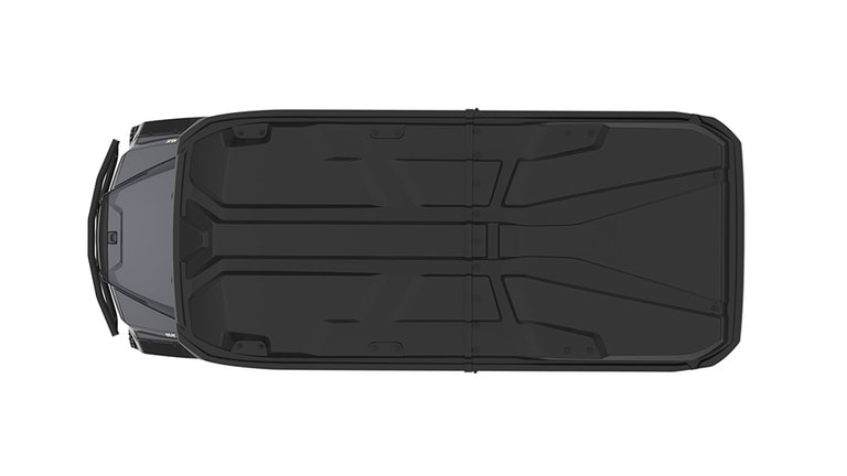 A gray Gator with four seats facing top-down on a white background.