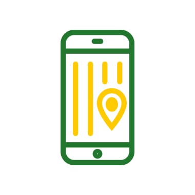 Cell phone with location icon