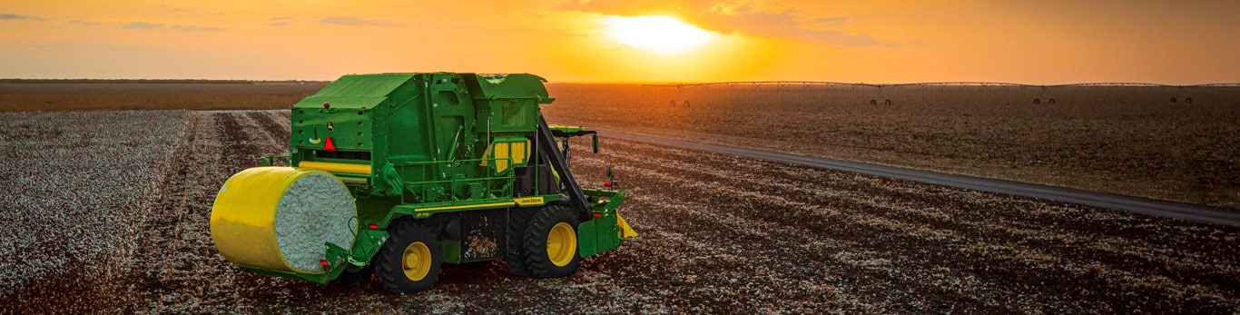 Tractor planting in field.