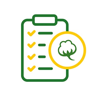 Checklist with cotton icon on right side of list