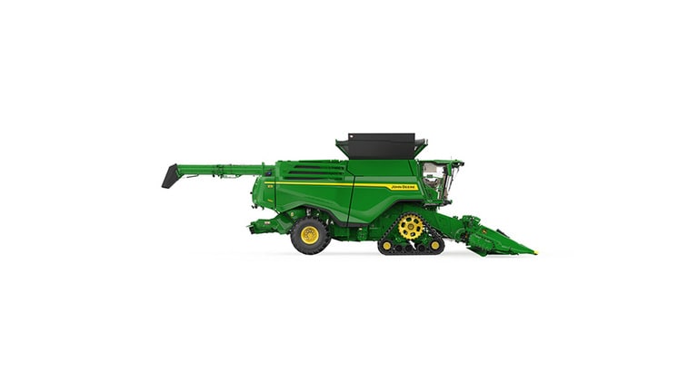 Left side-view of x9 1100 combine on a white background