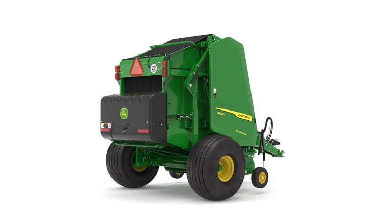 Rear right facing 461M Round Baler on a white background