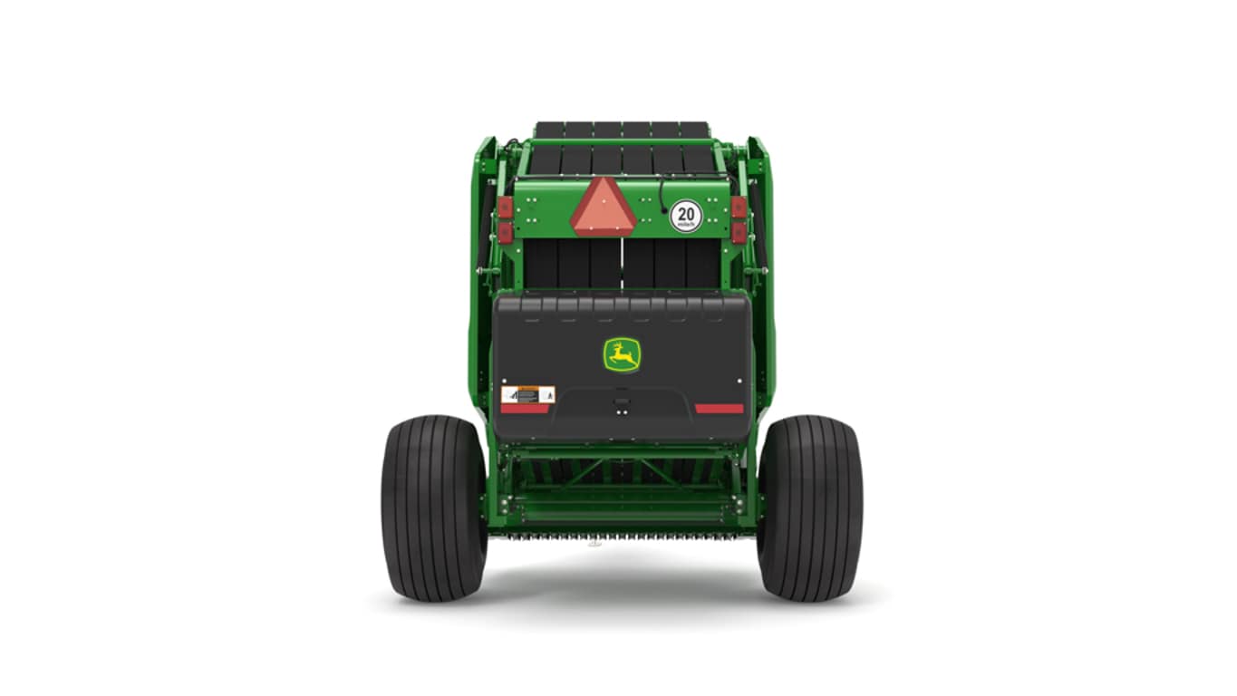 Rear facing 461M Round Baler on a white background