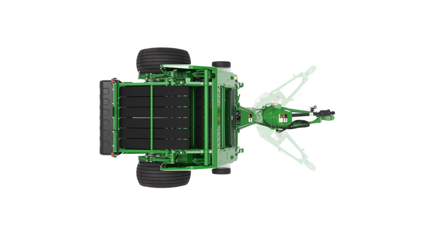Top view of 461M Round Baler on a white background