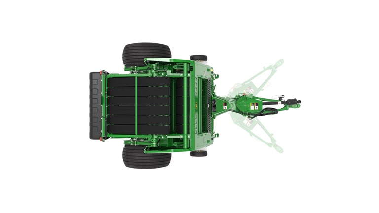 Top view of 461M Round Baler on a white background