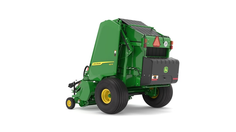 Rear left facing 461R Round Baler on a white background