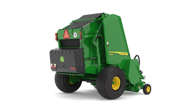 Rear right facing 461R Round Baler on a white background