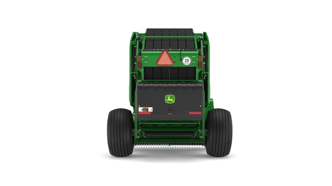 Rear facing 461R Round Baler on a white background