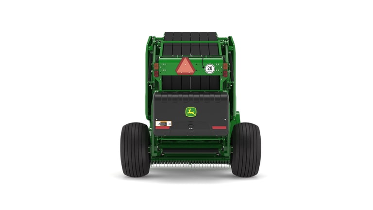 Rear facing 461R Round Baler on a white background