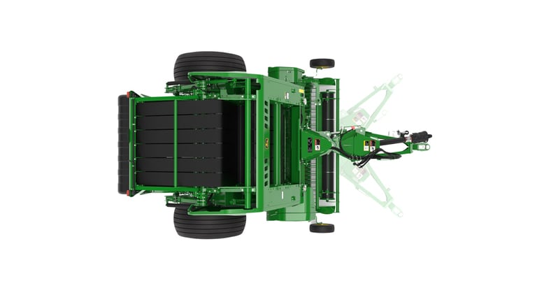 Top view of 461R Round Baler on a white background