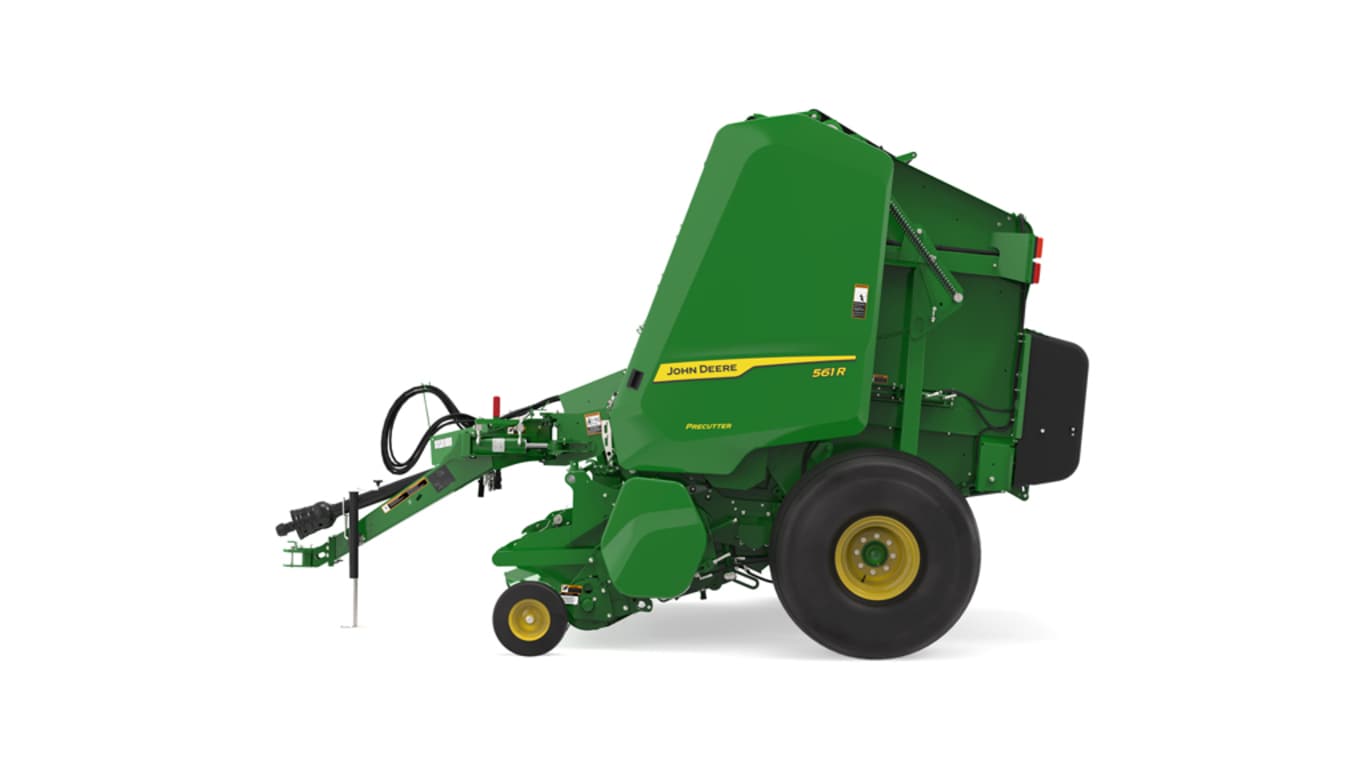 Left facing 561R Round Baler on a white background